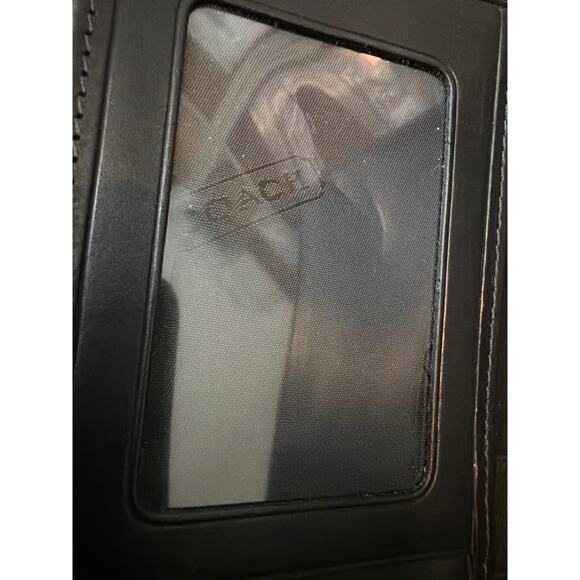 Coach Black Leather Envelope Slim Skinny Flap Continental Snap Wallet Clutch - Picture 9 of 9